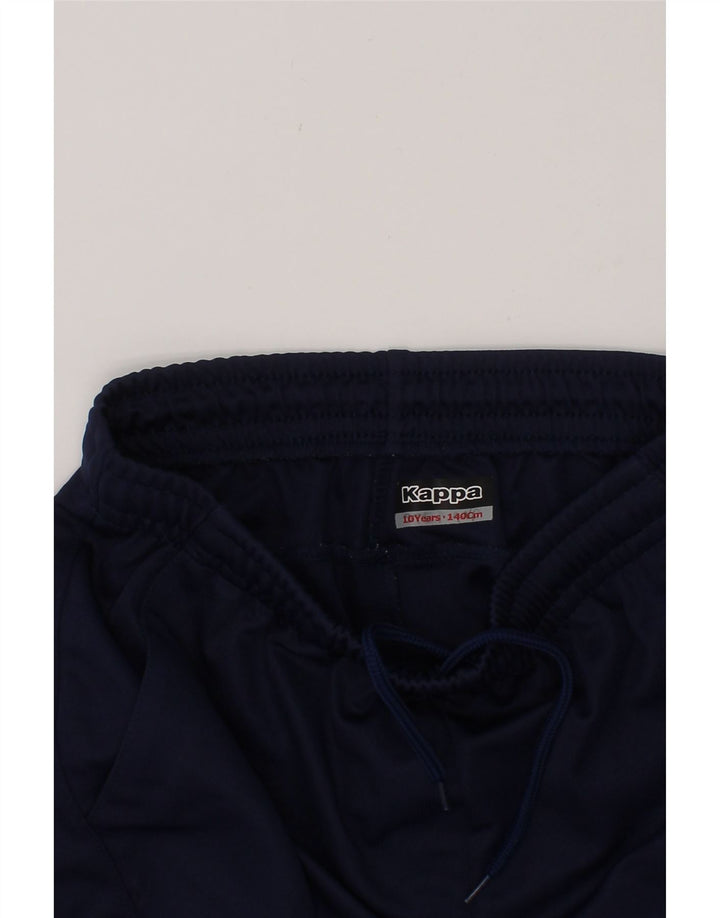 KAPPA Boys Graphic Bermuda Sport Shorts 9-10 Years  Navy Blue Polyester Vintage Kappa and Second-Hand Kappa from Messina Hembry 