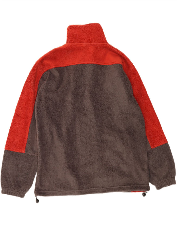 VINTAGE Mens Fleece Jacket UK 38 Medium Grey Colourblock