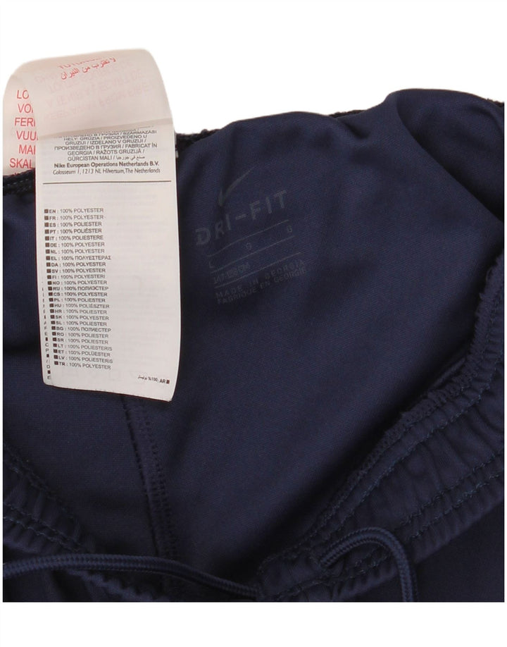 NIKE Boys Dri Fit Sport Shorts 12-13 Years Large Navy Blue Poliester