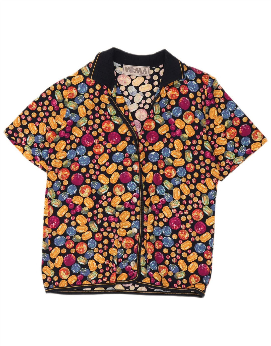 Vintage ženska košulja kratkih rukava, bluza UK 14, srednje raznobojna točkasta