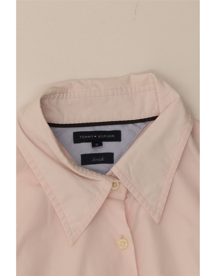 TOMMY HILFIGER Womens Stretch Shirt US 8 Medium Pink Cotton Vintage Tommy Hilfiger and Second-Hand Tommy Hilfiger from Messina Hembry 