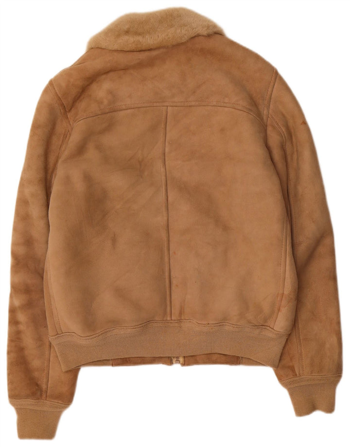 FIBOK Ženska jakna s ovčicama UK 16 Velike smeđe šilice