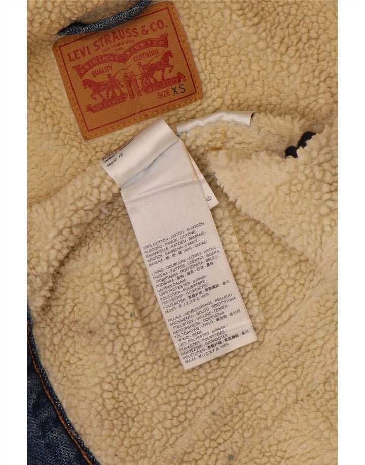 LEVI'S ženska traper šerpa jakna UK 6 XS plavi pamuk