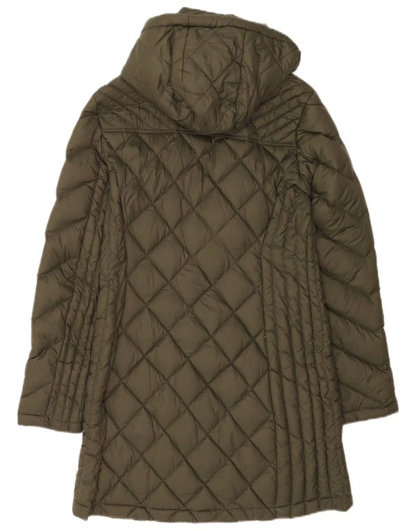 Michael Kors ženski podstavljeni kaput s kapuljačom UK 10 Mali kaki najlon