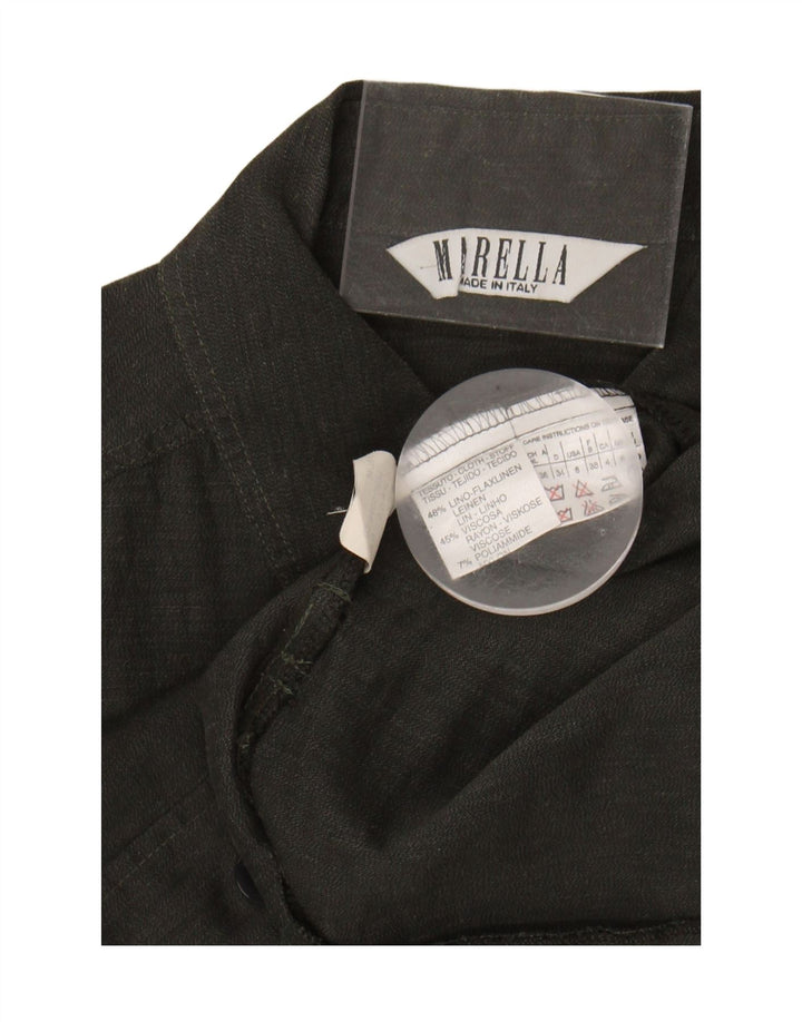 Marella Ženska košulja UK 8 Mala kaki lan