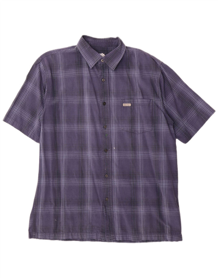 Calvin Klein Jeans muška košulja kratkih rukava, plavi karirani pamuk