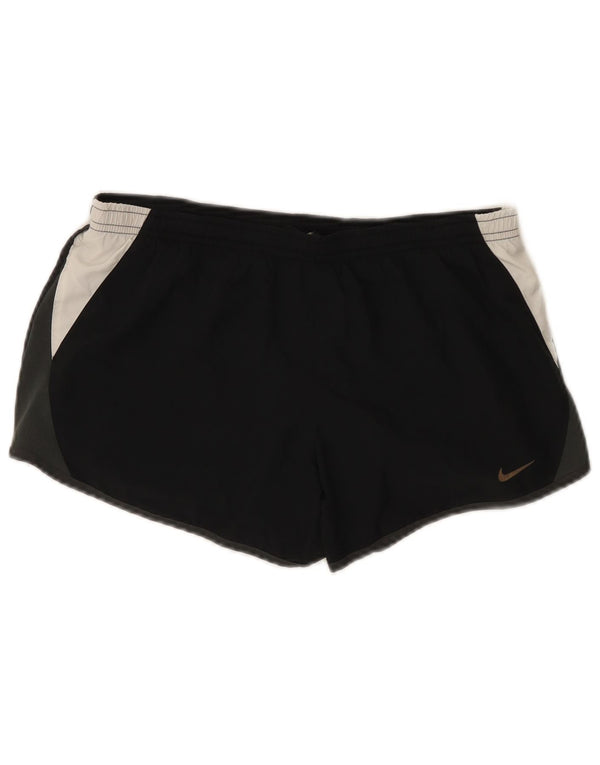 Nike Ženske Dri Fit Sportske Kratke Hlače UK 10 Mali crni Colourblock Poliester