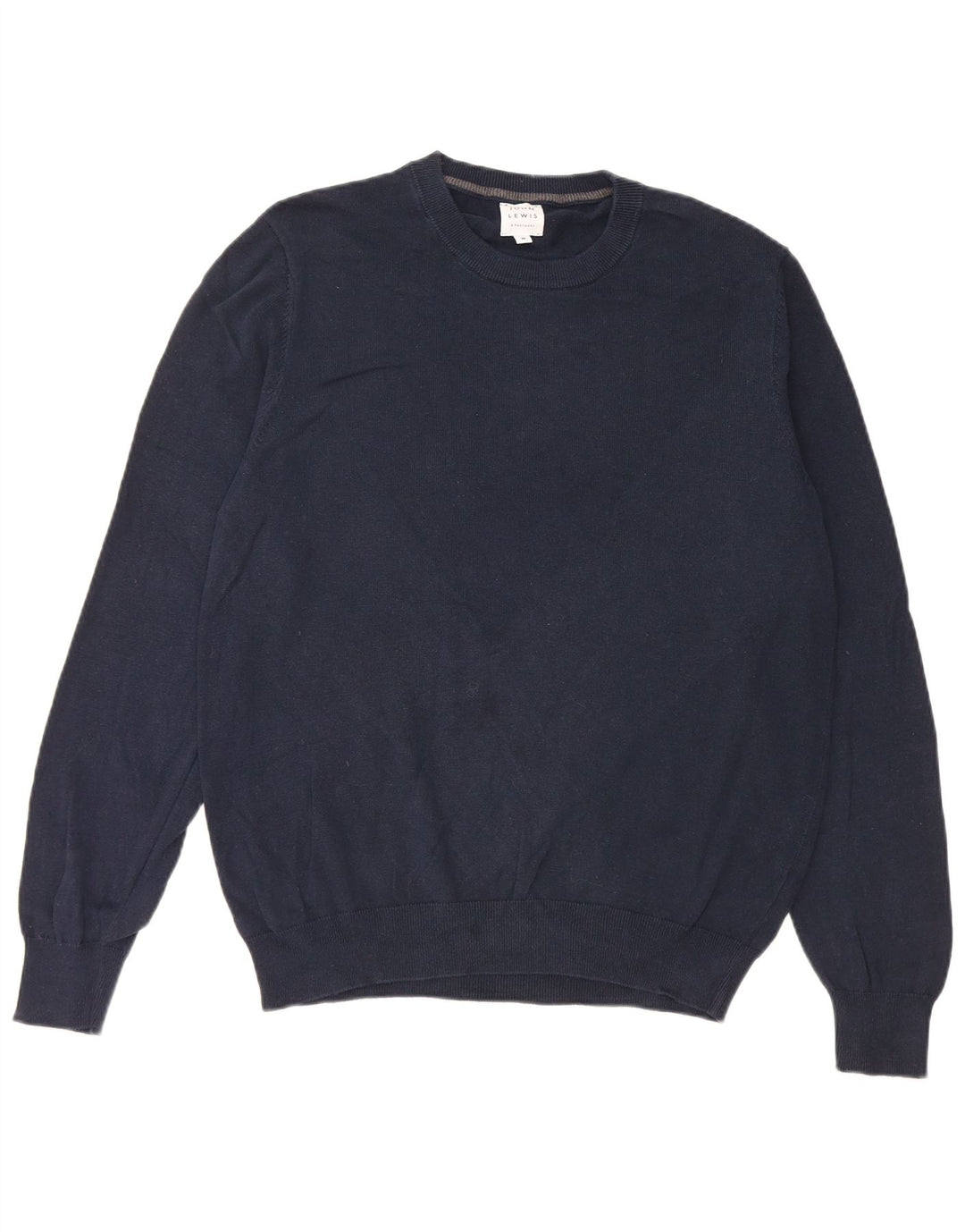 John Lewis, muški džemper s okruglim izrezom, srednje tamnoplavi pamuk