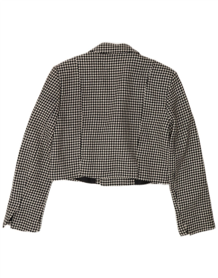 Zara ženska velika bolero jakna UK 10 Mala crna houndstooth