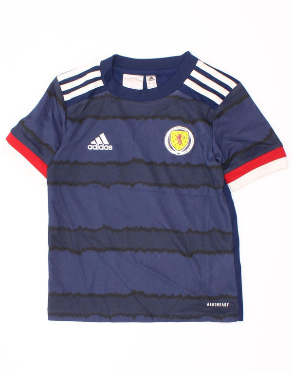 Adidas Boys Aeroready majica kratkih rukava 5-6 godina tamnoplavi prugasti poliester