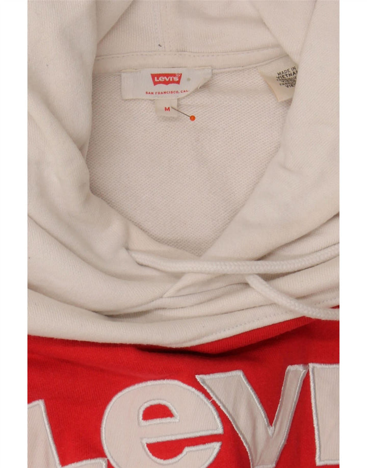 LEVI'S Womens Graphic Hoodie Jumper UK 14 Medium Multicoloured Colourblock Vintage Levi's and Second-Hand Levi's from Messina Hembry 