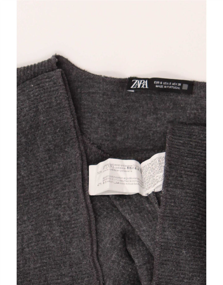 Zara Womens Oversized T-Shirt Top UK 10 Small Grey Polyester
