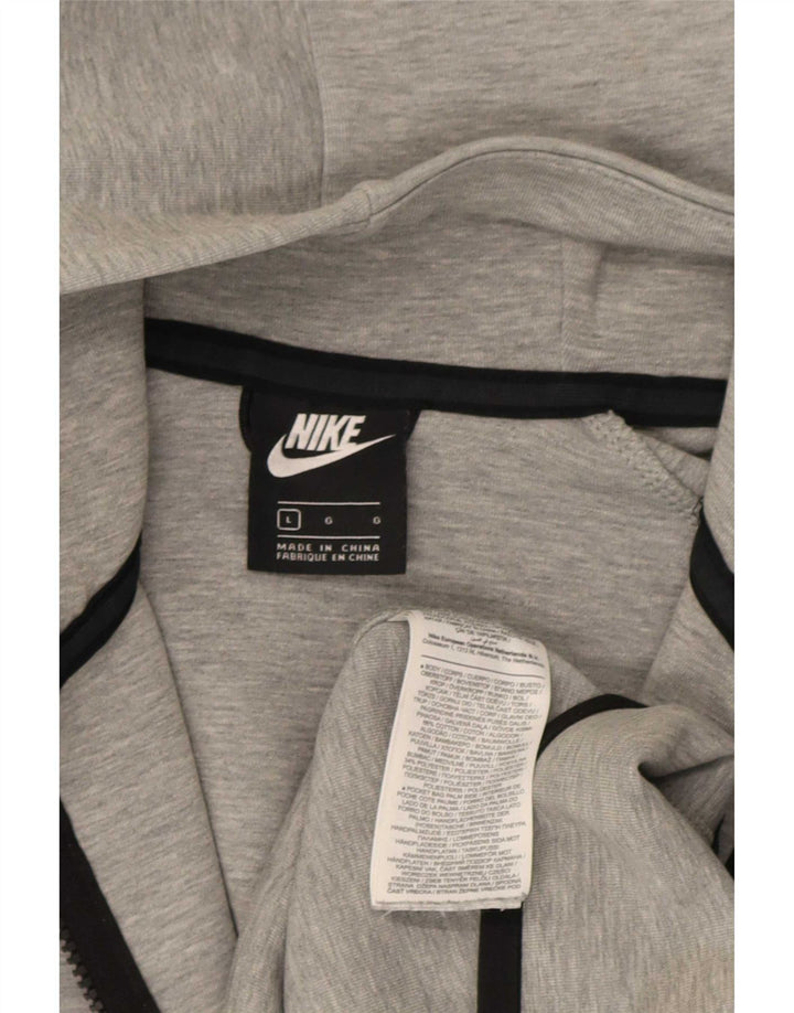 Nike muški pulover s kapuljačom na patentni zatvarač veliki sivi pamuk