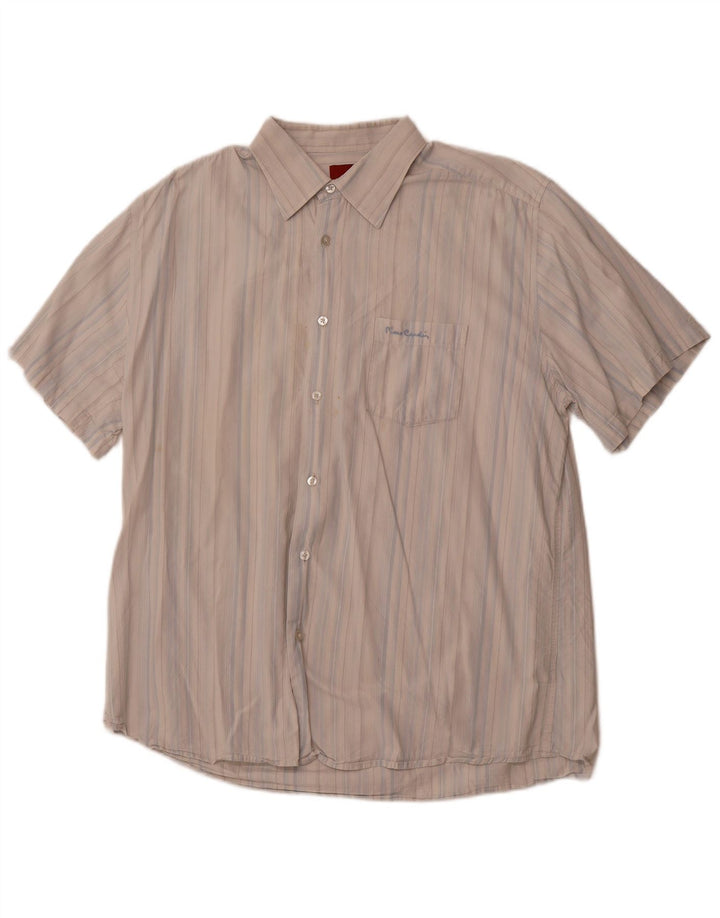 PIERRE CARDIN Muška košulja kratkih rukava 2XL pamuk na plave pruge