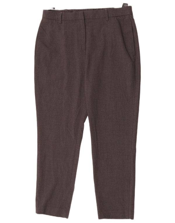 Marks & Spencer Womens High Waist Suit Trousers UK 14 Large W32 L26 Grey