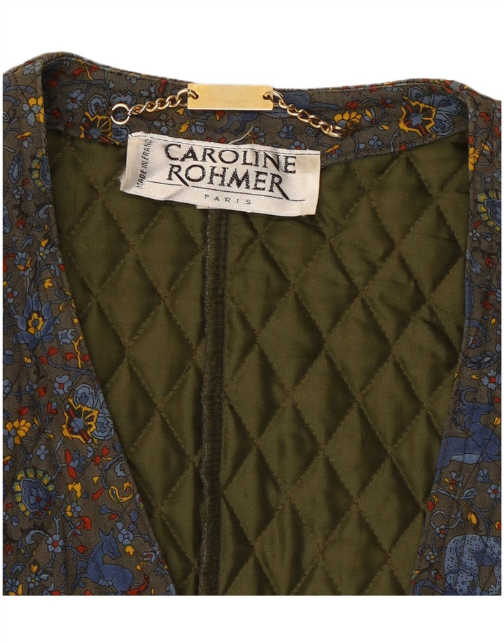 Caroline Rohmer Ženska jakna sako s jednim gumbom UK 12 Srednji kaki cvjetni