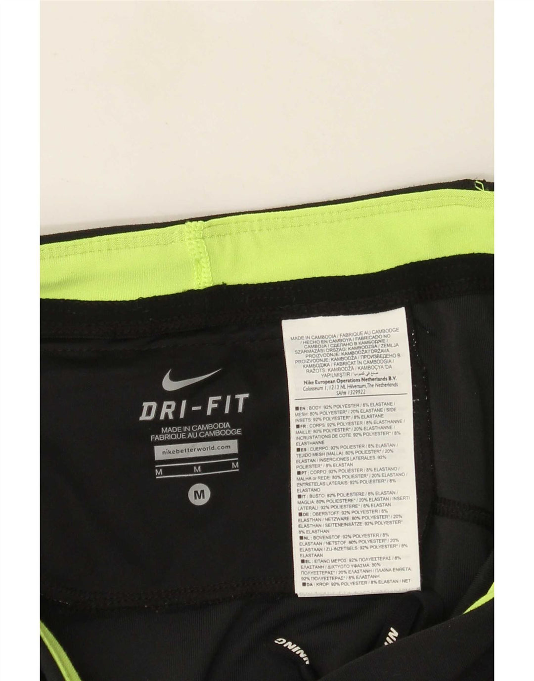 Nike Ženske Dri Fit Capri Leggings UK 12 Medium Black Colourblock Poliester