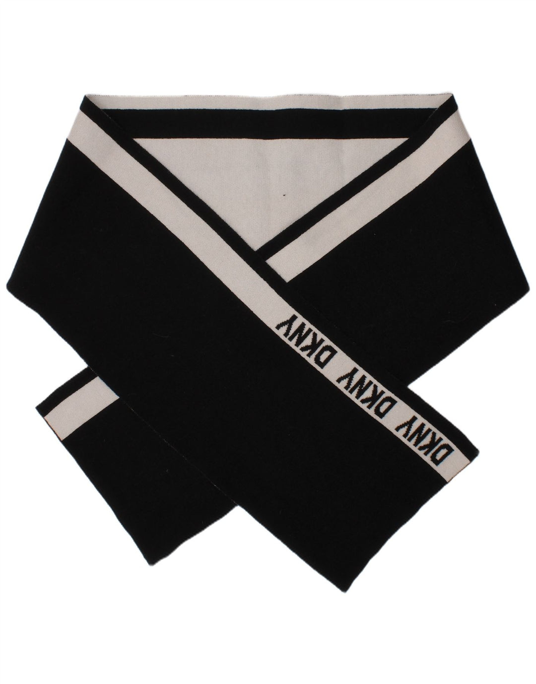 Dkny muški pravokutni šal jedne veličine crni prugasti akrilni logotip