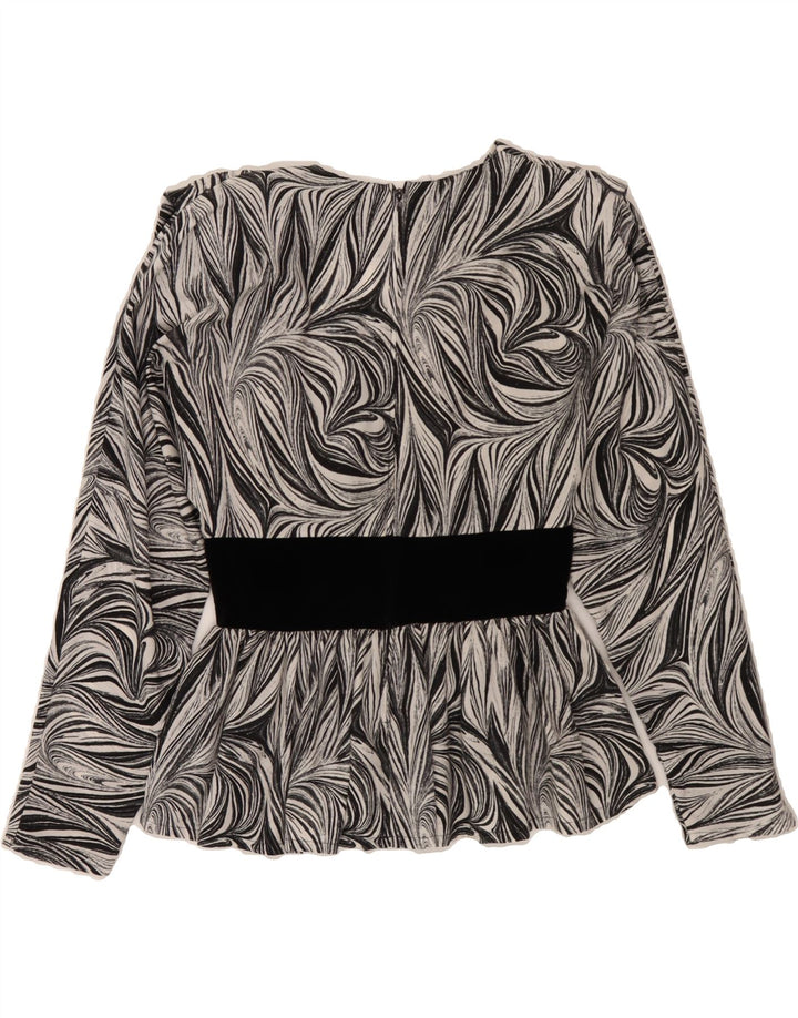 EGON VON FURSTENBERG Womens Abstract Pattern Blouse Top IT 42 Medium Black Vintage Egon Von Furstenberg and Second-Hand Egon Von Furstenberg from Messina Hembry 