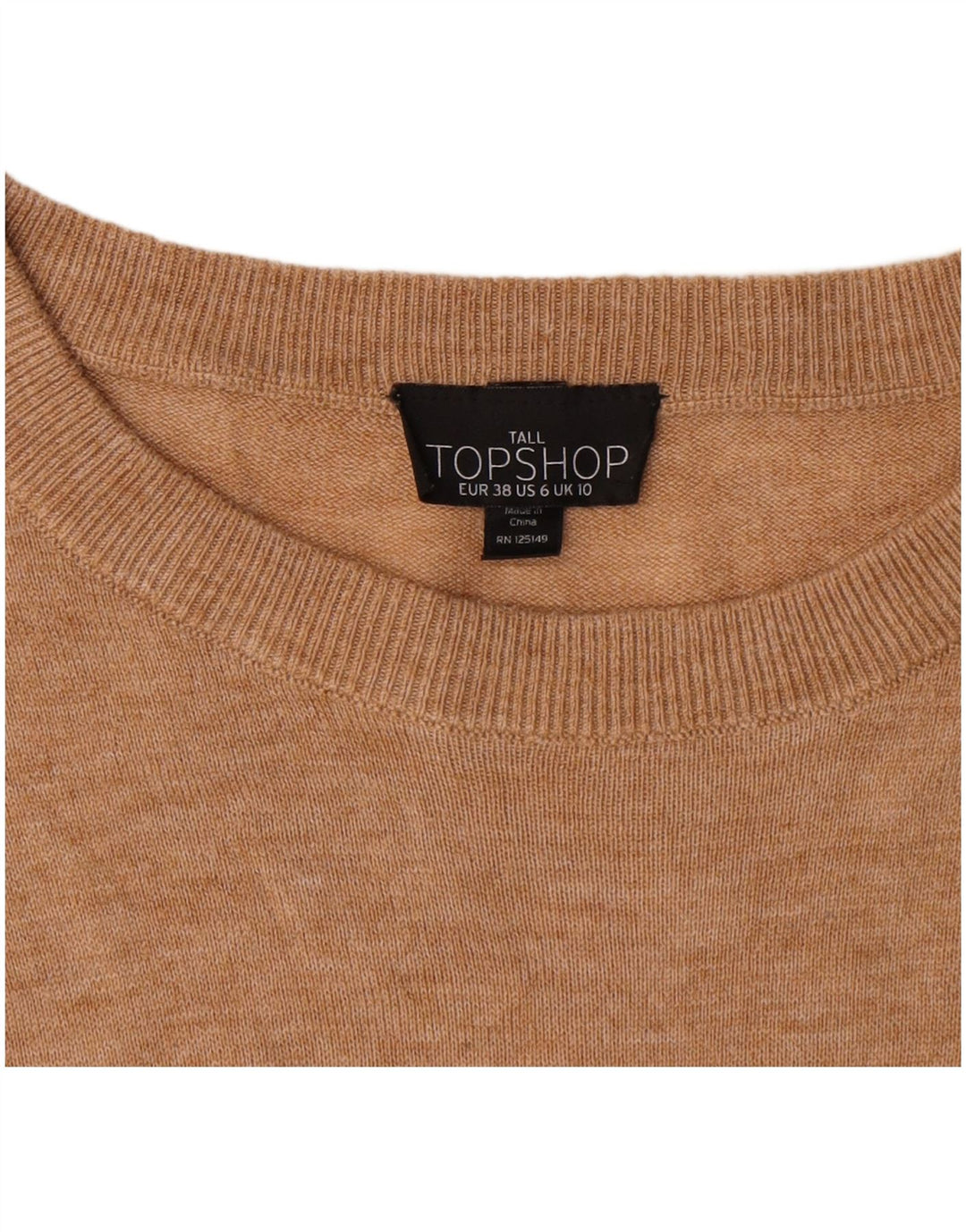Topshop velika ženska majica dugih rukava UK 10 Small Beige
