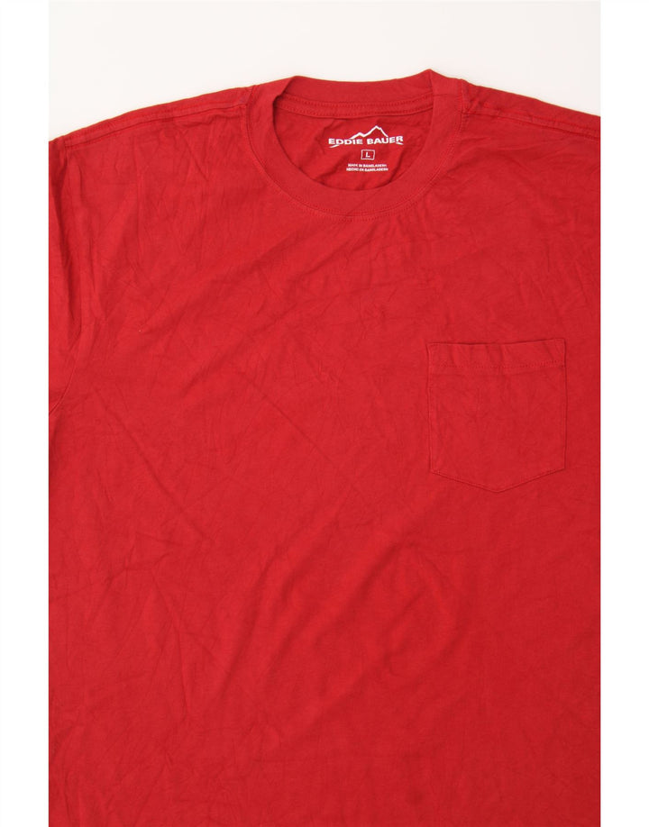 EDDIE BAUER Mens T-Shirt Top Large Red Cotton Vintage Eddie Bauer and Second-Hand Eddie Bauer from Messina Hembry 