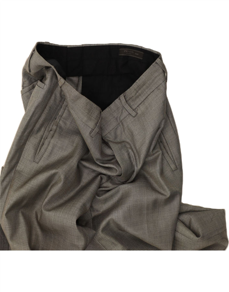 PRADA Mens Straight Suit Trousers IT 46 Small W32 L31 Grey Virgin Wool Vintage Prada and Second-Hand Prada from Messina Hembry 