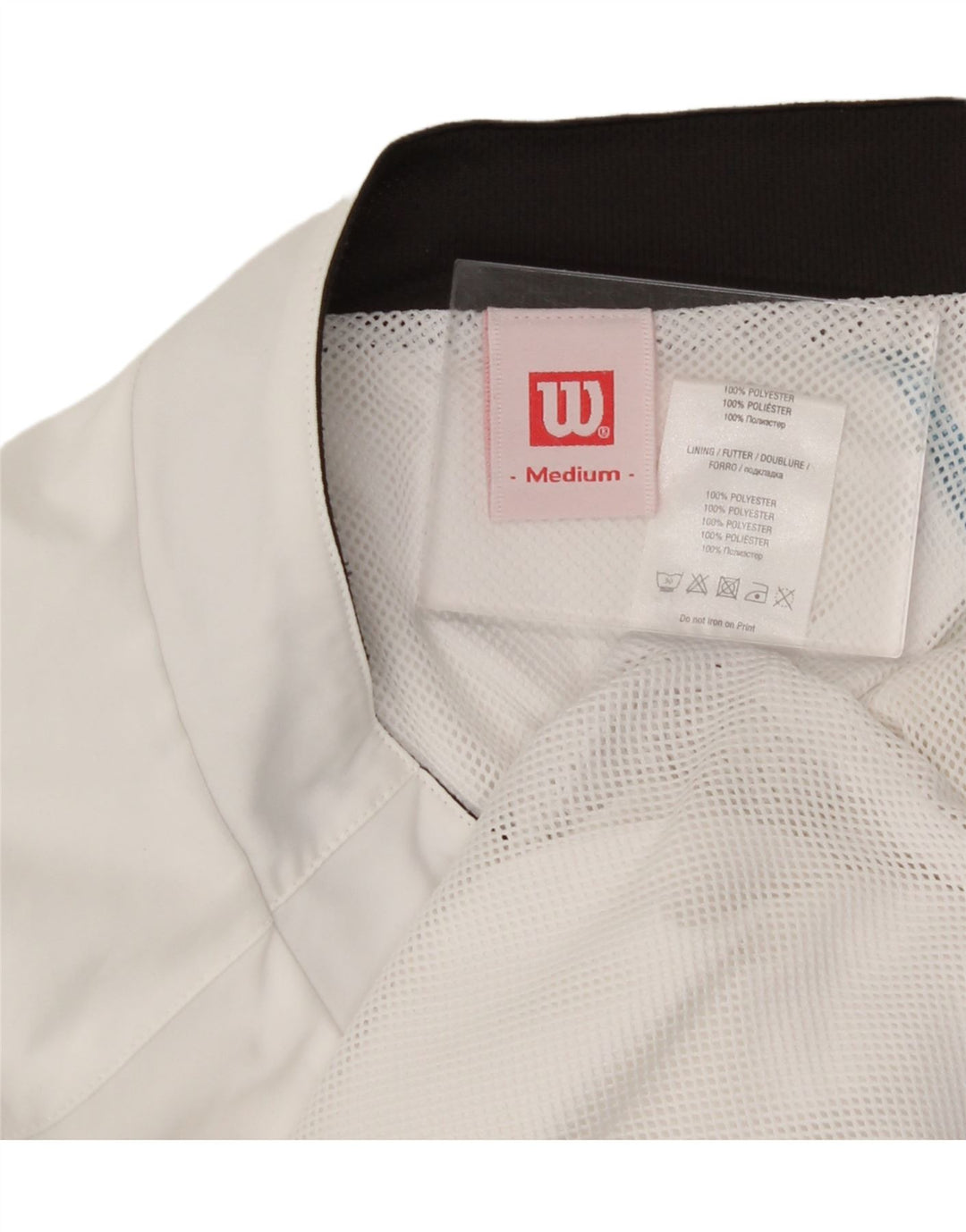 WILSON Mens Tracksuit Top Jacket Medium White Colourblock Polyester Vintage Wilson and Second-Hand Wilson from Messina Hembry 