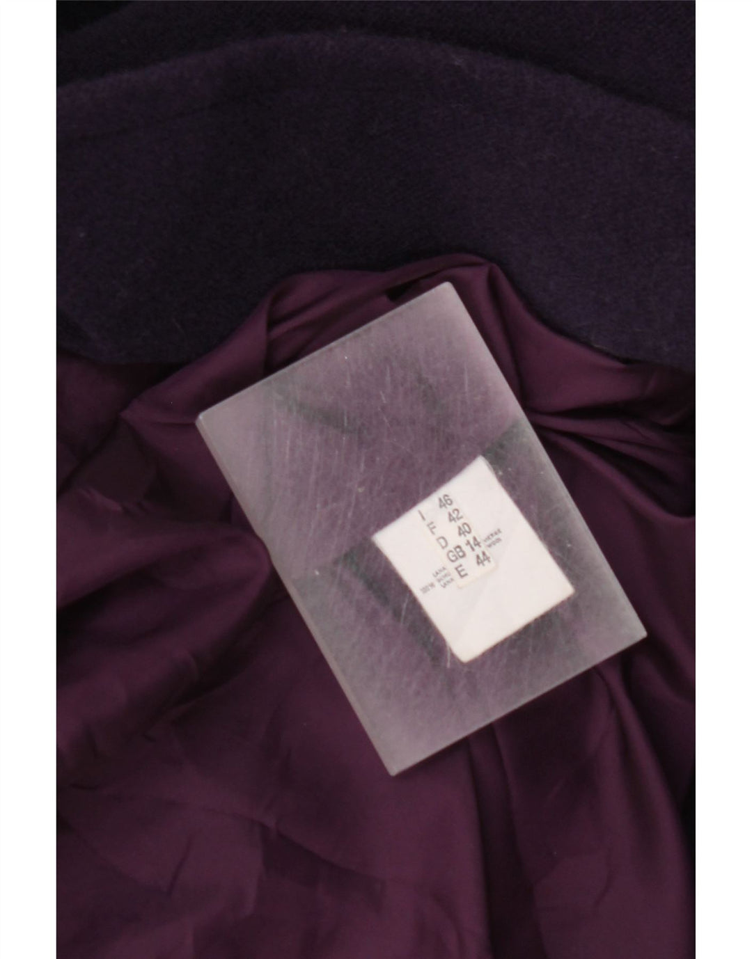 Vintage ženski preveliki kaput UK 14 velika ljubičasta djevičanska vuna