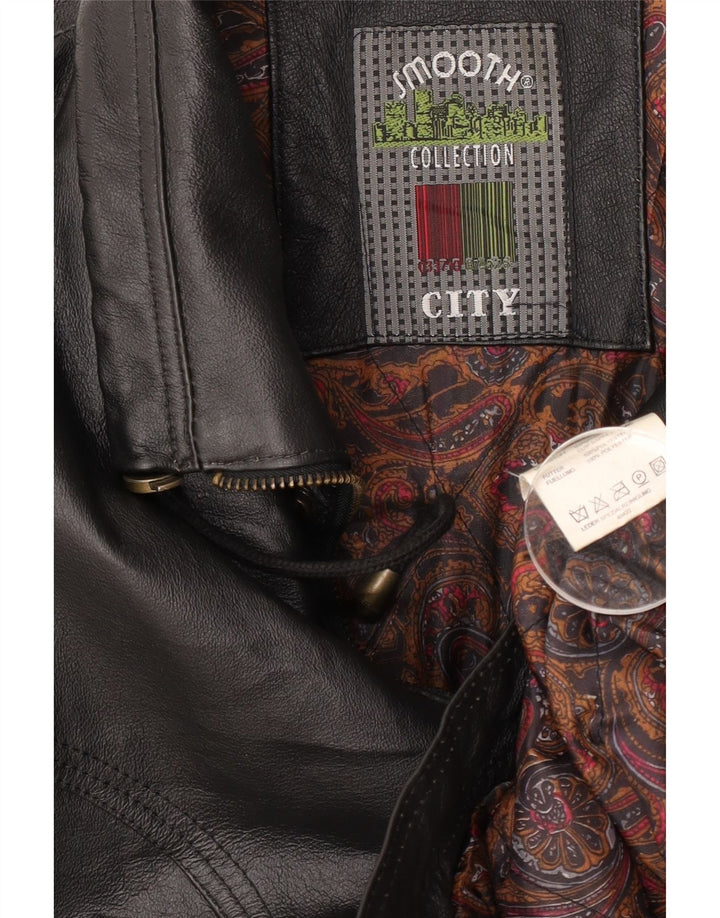 Vintage muška kožna jakna UK 42 XL crna koža