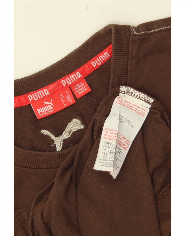Puma muška majica dugih rukava srednje smeđe pamučne boje
