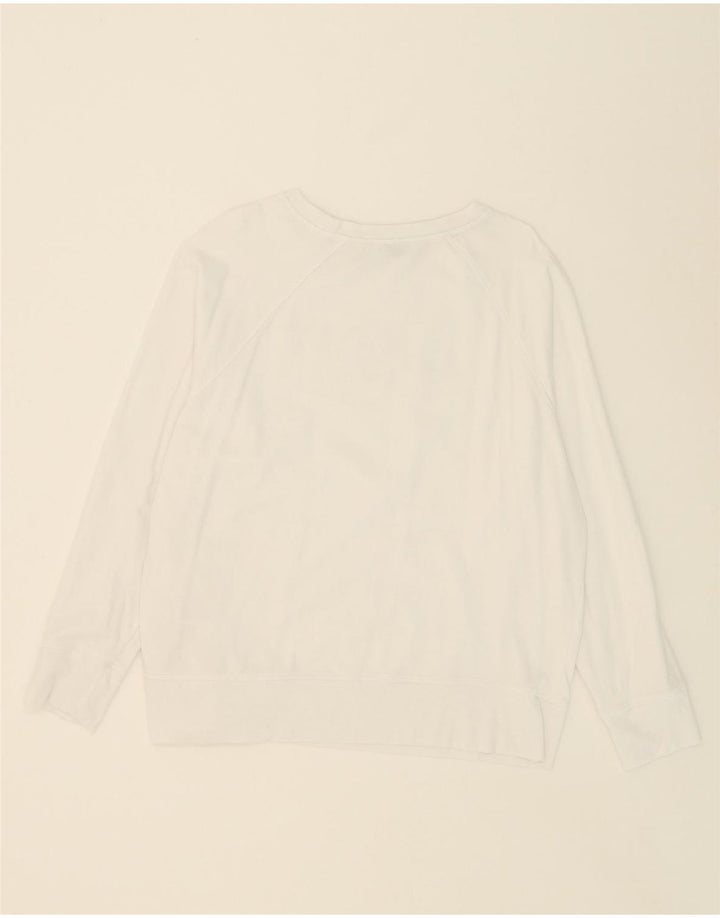 DKNY Womens Graphic Oversized Sweatshirt Jumper UK 10 Small White Cotton Vintage Dkny and Second-Hand Dkny from Messina Hembry 