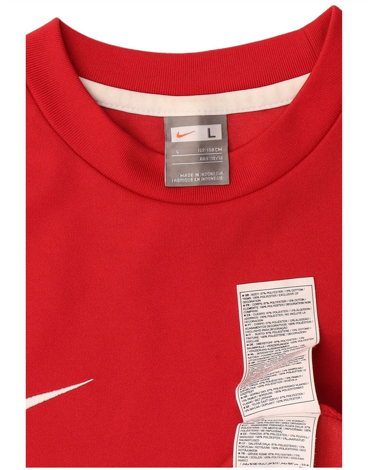 NIKE Boys Sweatshirt Džemper 12-13 godina veliki crveni poliester u boji
