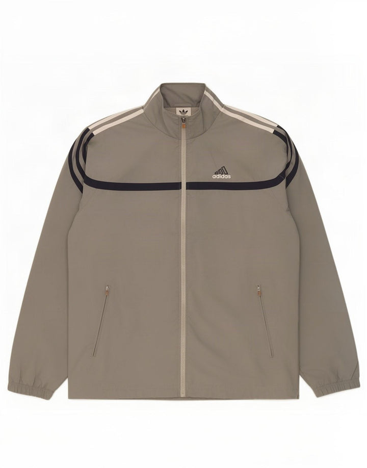 Adidas muška trenirka s grafičkim motivima, gornja jakna UK 40/42 srednje sivi poliester