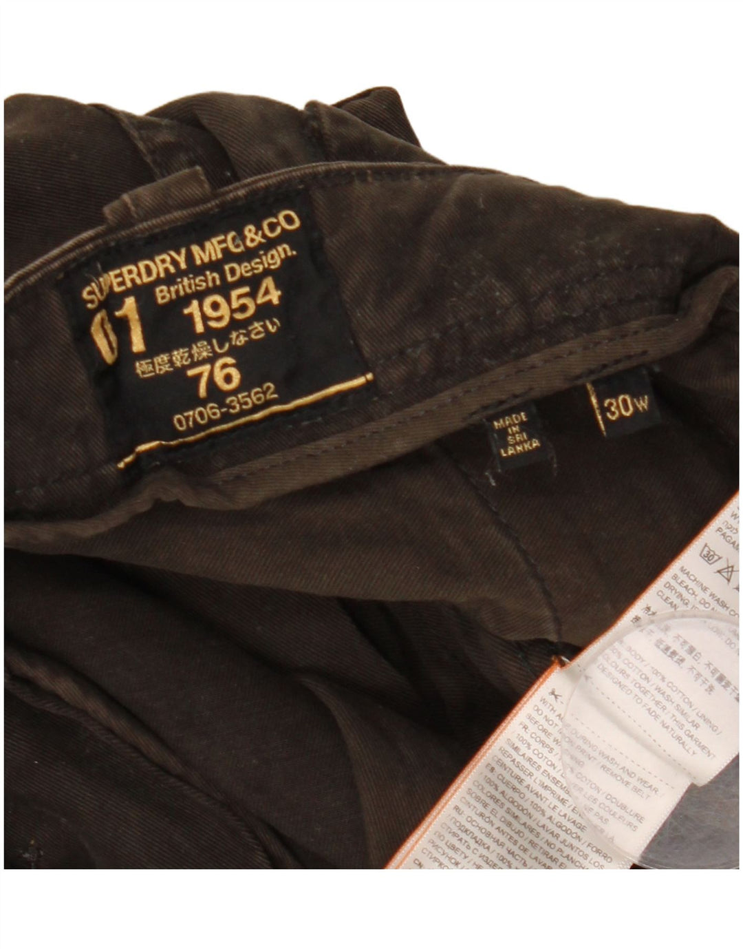 Superdry muške kargo kratke hlače W30 srednje smeđi pamuk