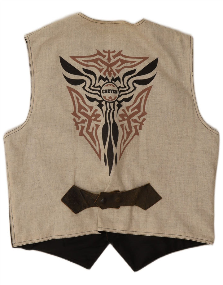 Vintage muški grafički prsluk veliki kaki boje