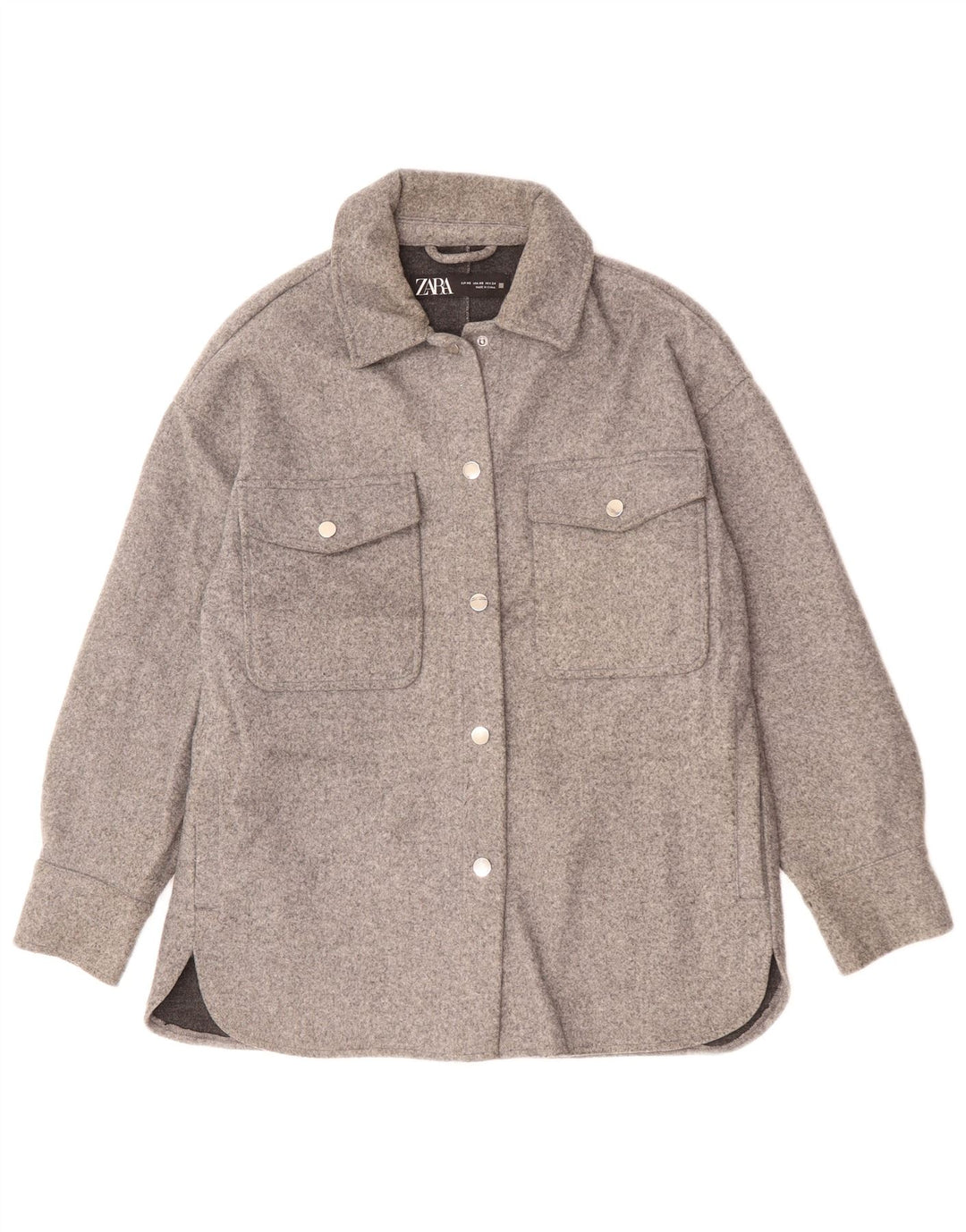 Zara ženska prevelika bomber jakna UK 6 XS sivi poliester