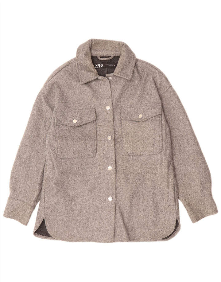 Zara ženska prevelika bomber jakna UK 6 XS sivi poliester