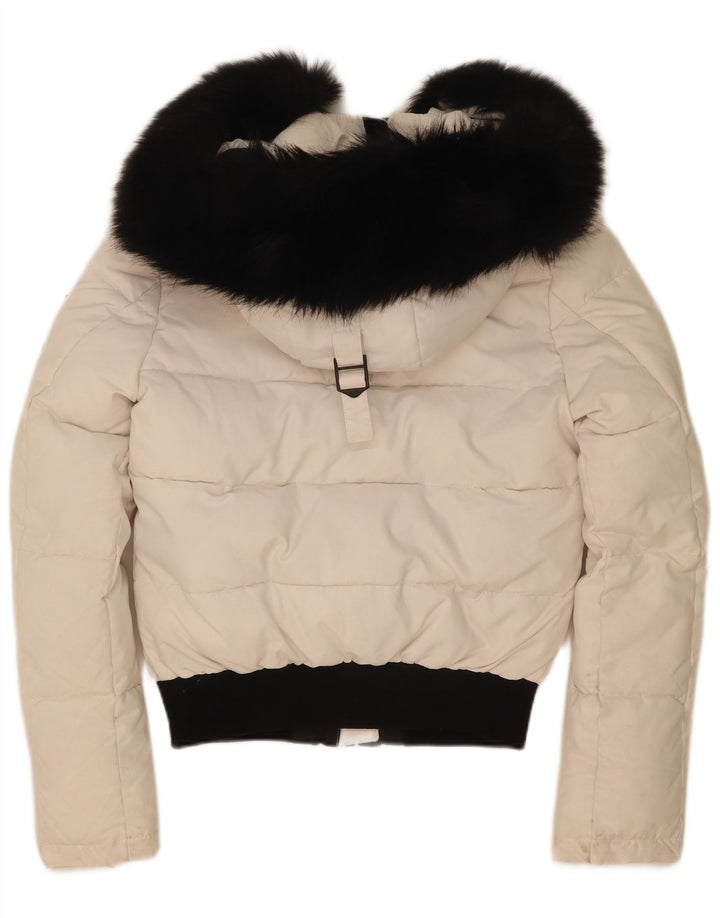 Superdry ženska prevelika podstavljena jakna s kapuljačom UK 8 Mala bijela boja