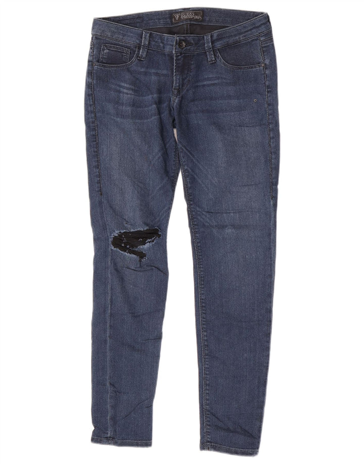 Guess Ženske Beverly Distressed skinny traperice W29 L27 plavi poliester