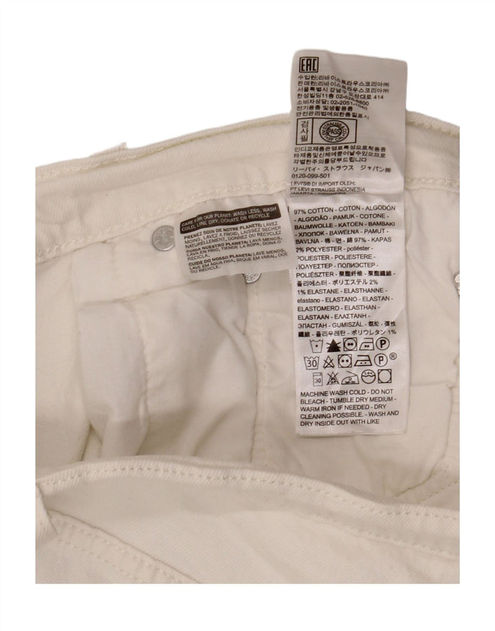 LEVI'S Ženske 501 traper kratke hlače W30 Srednje bijeli pamuk