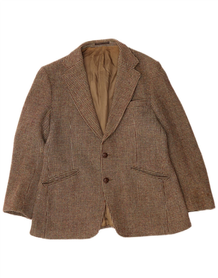 Harris Tweed muški sako sa 2 gumba UK 38 srednje smeđe karirane vune