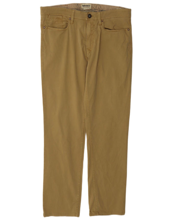 Timberland Mens Straight Casual Trousers W32 L29 Khaki Cotton