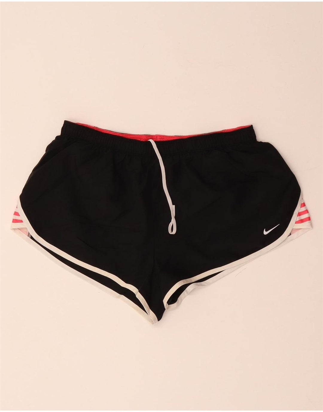 NIKE ženske kratke sportske hlače Dri Fit UK 12 srednje crne pruge od poliestera
