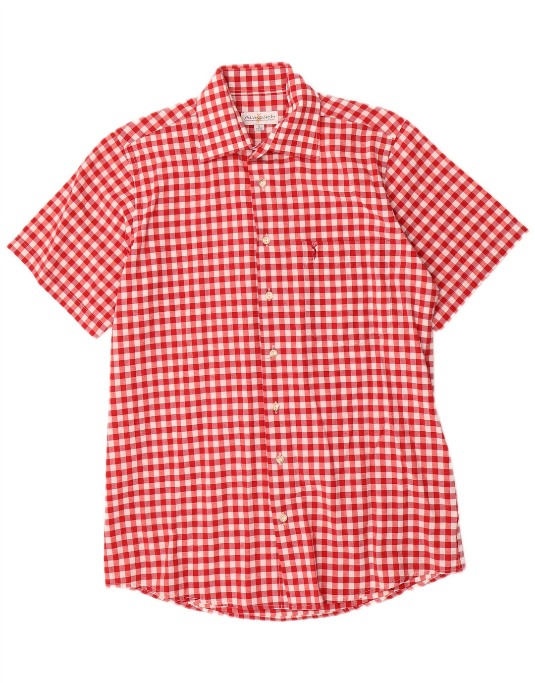 Almsach muška košulja kratkih rukava veličina 37/38 mali crveni gingham poliester