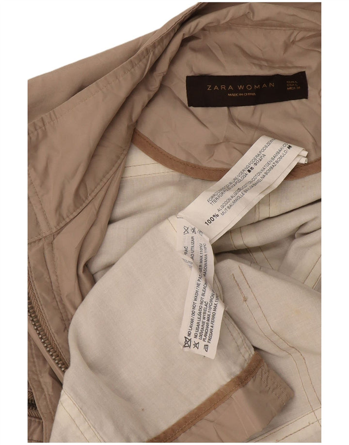 Zara ženska pomoćna jakna UK 14 Large Beige Cotton