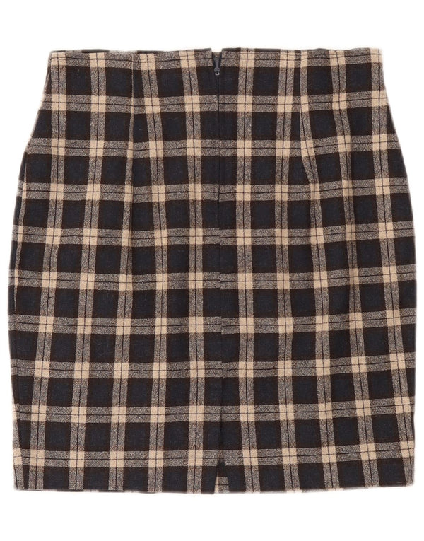 Vintage Womens Pencil Skirt W30 Medium Black Check