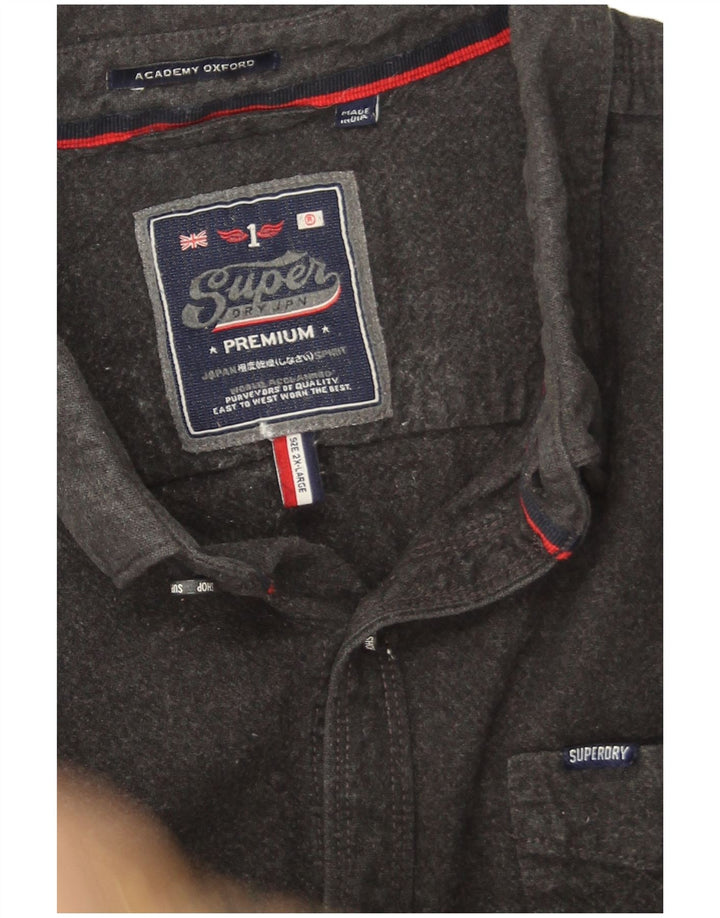 Superdry muška flanelska košulja 2XL sivi pamuk