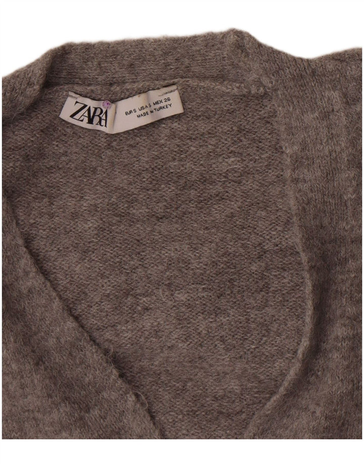 Zara ženski kratki kardigan pulover UK 8 Small Gray
