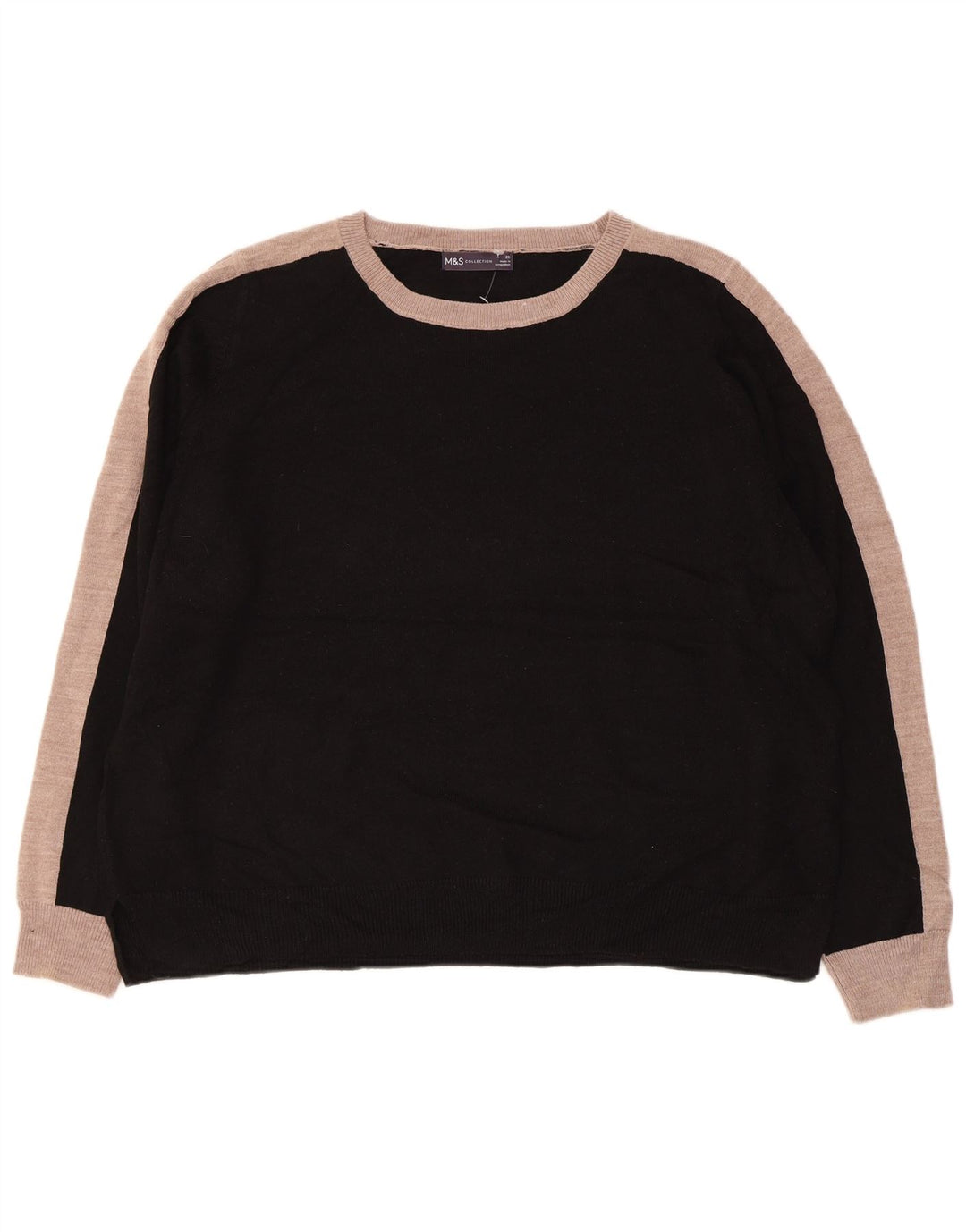 MARKS & SPENCER Ženski džemper s morskim izrezom UK 20 2XL crni