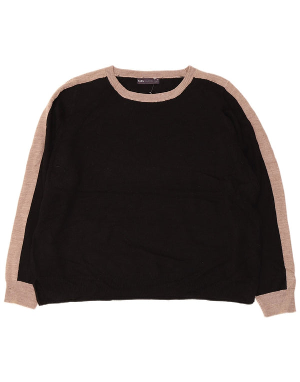 MARKS & SPENCER Ženski džemper s morskim izrezom UK 20 2XL crni